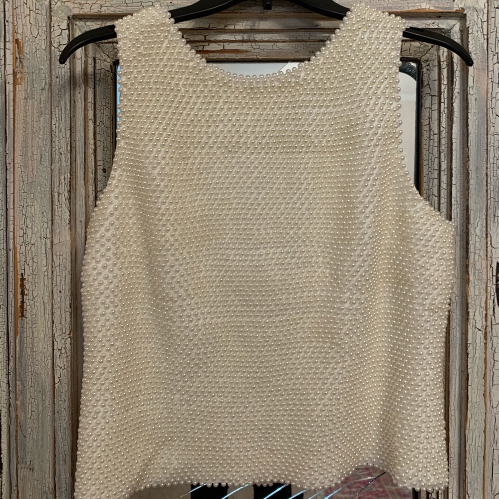 J. Peterman Pearl Beaded Top